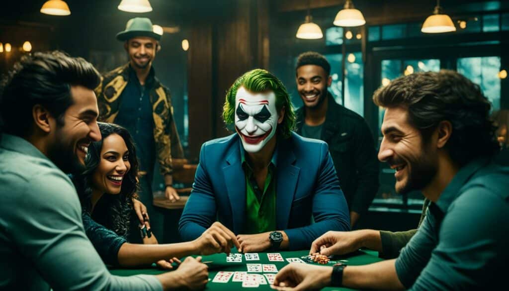Playing card games with joker cards